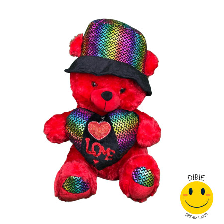 🐻 دب أحمر محشو بالحب ❤️